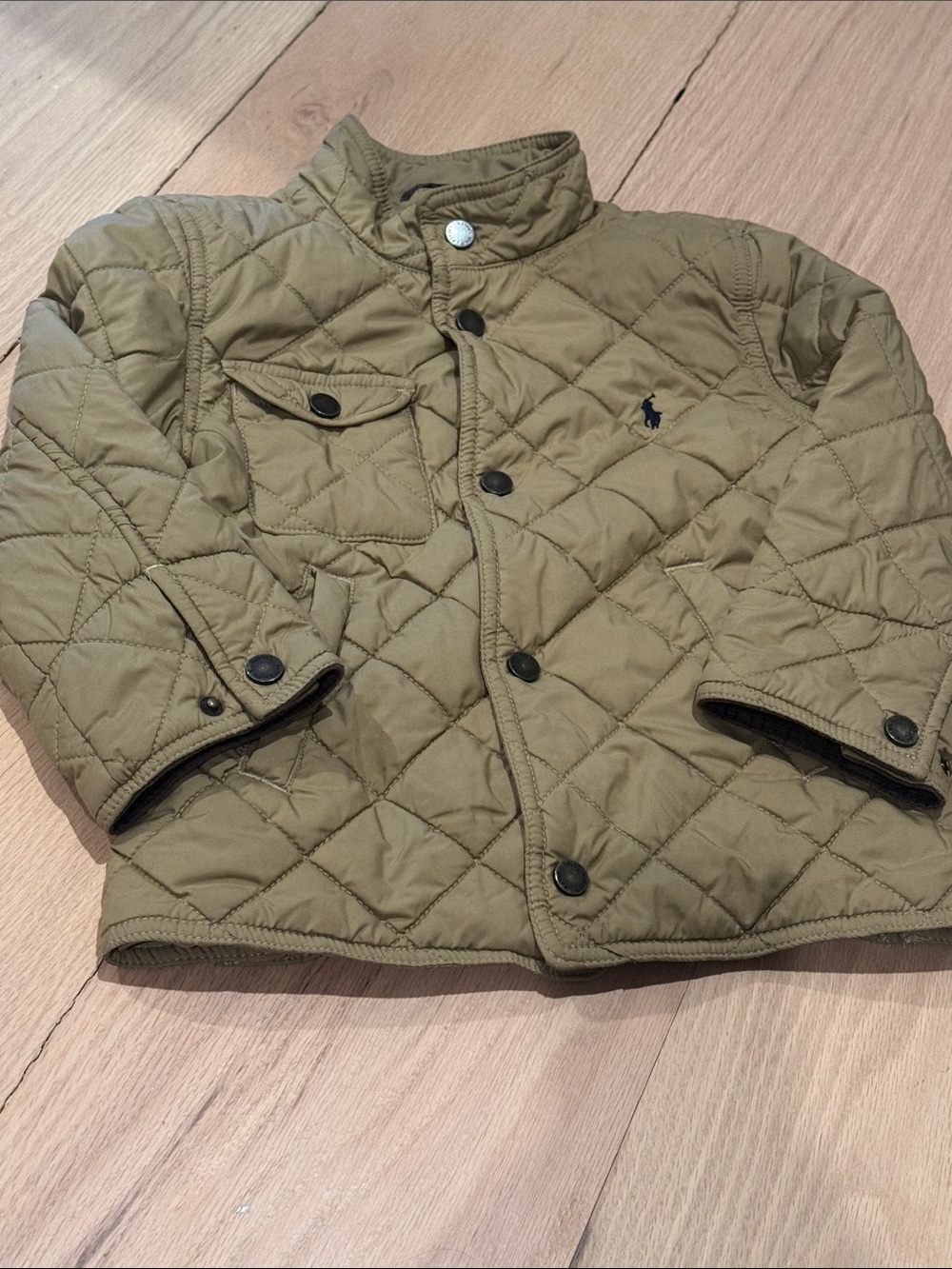 Polo by Ralph Lauren Beige Khaki Boys Size 5 Quilted Kids Puffer Jacket